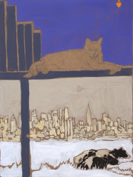 Vaches - 30x40 - tempera